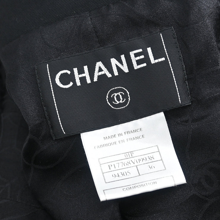 Chanel Single Breasted Jacket Black 01P #36