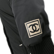 Chanel Sport Line Zip Up Hooded Jacket Black 02A #38