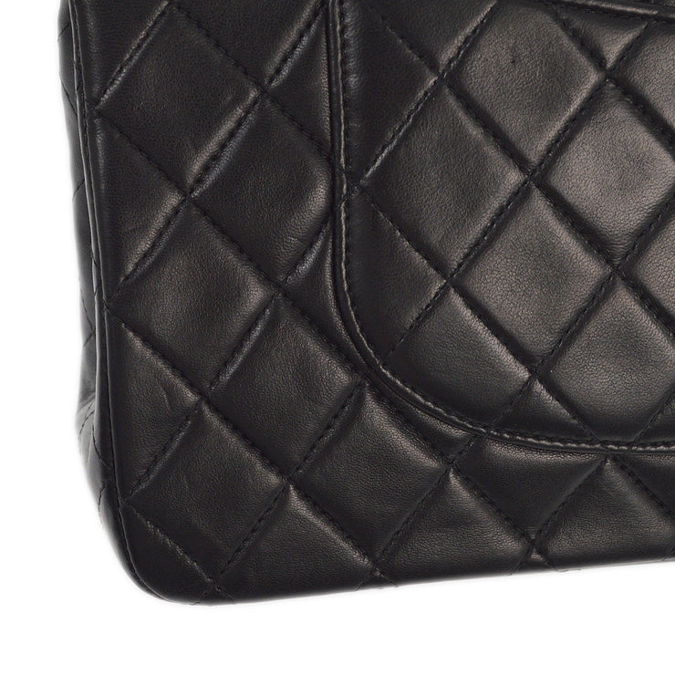 Chanel 2000-2001 Black Lambskin Medium Classic Double Flap Shoulder Bag