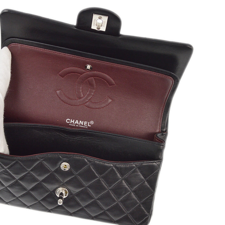 Chanel 2000-2001 Black Lambskin Medium Classic Double Flap Shoulder Bag