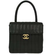 Chanel 1991-1994 Black Lambskin Mademoiselle Handbag