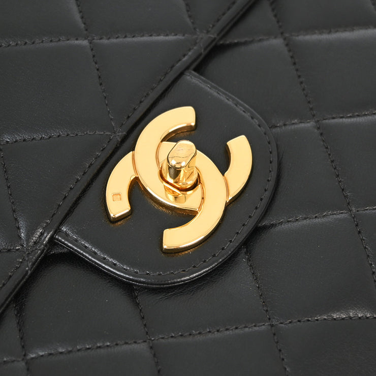 Chanel 1996-1997 Black Lambskin Jumbo Classic Flap Shoulder Bag