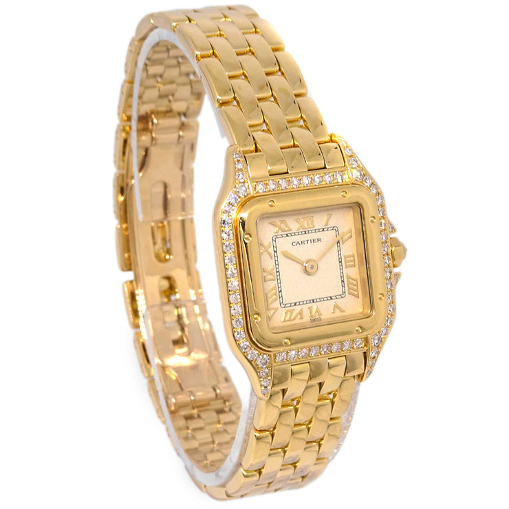 Cartier Panthere SM Diamond Bezel Quartz Watch 18KYG