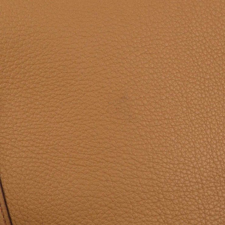 Hermes 2003 Tabac Camel Evercalf Initiale Shoulder Bag