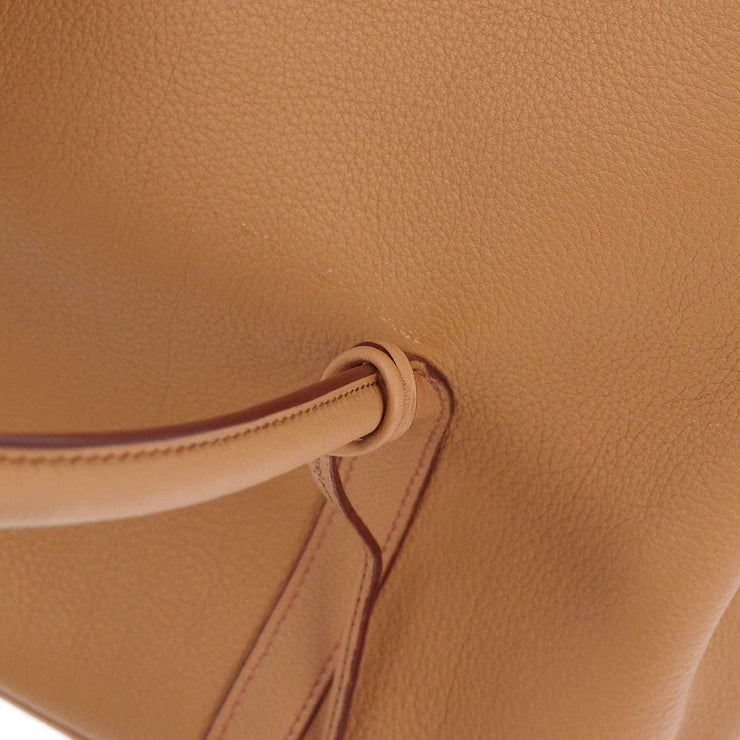 Hermes 2003 Tabac Camel Evercalf Initiale Shoulder Bag