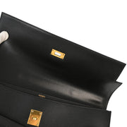 Hermes 2003 Black Epsom Kelly Depeches 38 Briefcase