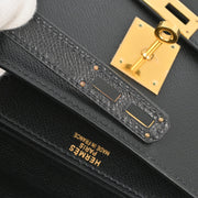 Hermes 2003 Black Epsom Kelly Depeches 38 Briefcase