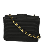 Chanel * 1991-1994 Black Satin Chain Shoulder Bag