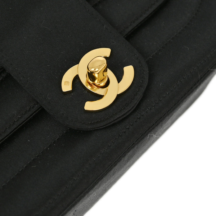 Chanel * 1991-1994 Black Satin Chain Shoulder Bag