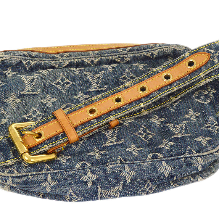 Louis Vuitton 2007 Blue Monogram Denim Bum Bag Waist Pouch M95347