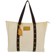 Louis Vuitton 2005 White Antigua Cabas GM Tote Handbag M40033