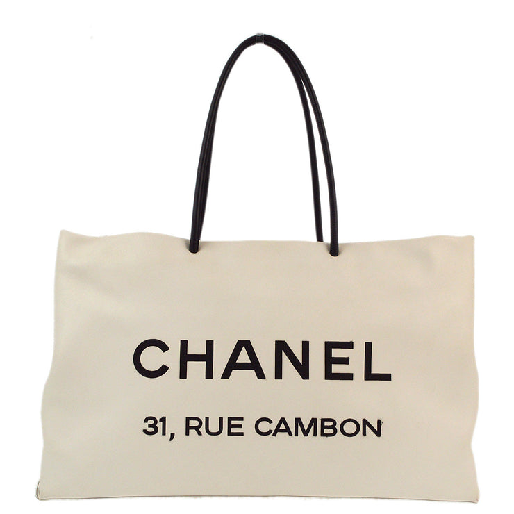 Chanel 2008-2009 White Calfskin Essential Tote Bag