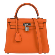 Hermes 2007 Orange Togo Kelly 25 Retourne 2way Shoulder Handbag