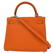 Hermes 2007 Orange Togo Kelly 25 Retourne 2way Shoulder Handbag