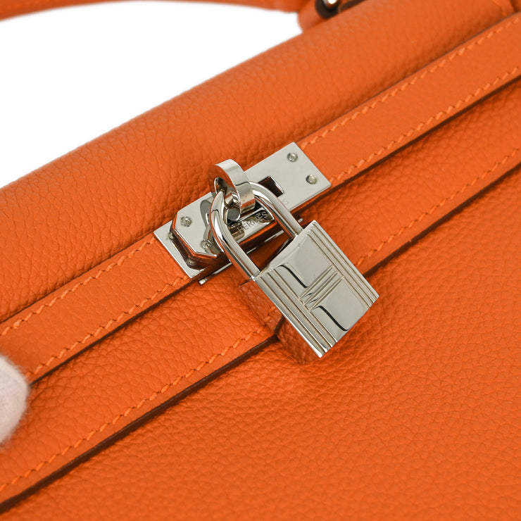 Hermes 2007 Orange Togo Kelly 25 Retourne 2way Shoulder Handbag