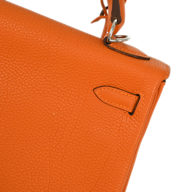 Hermes 2007 Orange Togo Kelly 25 Retourne 2way Shoulder Handbag