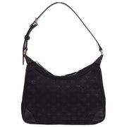 Louis Vuitton 2002 Black Monogram Satin Little Boulogne Handbag M92142