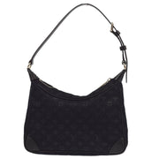 Louis Vuitton 2002 Black Monogram Satin Little Boulogne Handbag M92142