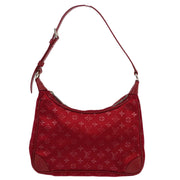 Louis Vuitton 2002 Red Monogram Satin Little Boulogne Handbag M92351