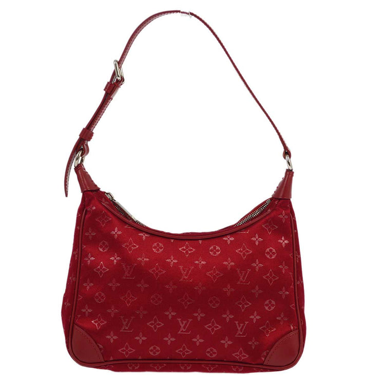 Louis Vuitton 2002 Red Monogram Satin Little Boulogne Handbag M92351