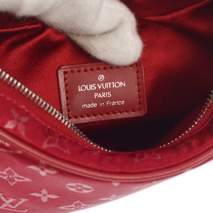 Louis Vuitton 2002 Red Monogram Satin Little Boulogne Handbag M92351