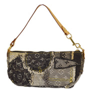 Louis Vuitton 2007 Gray Monogram Denim Patchwork Pouchy Handbag M95383