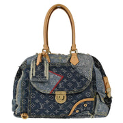 Louis Vuitton 2007 Blue Monogram Denim Patchwork Bowly Handbag M95376