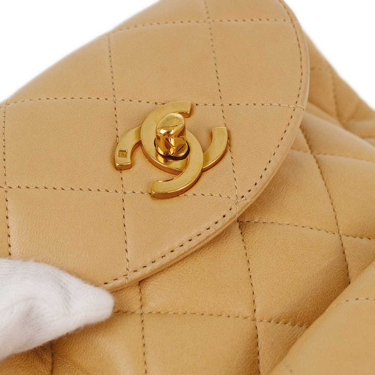 Chanel * 1991-1994 Beige Lambskin Duma Backpack Small