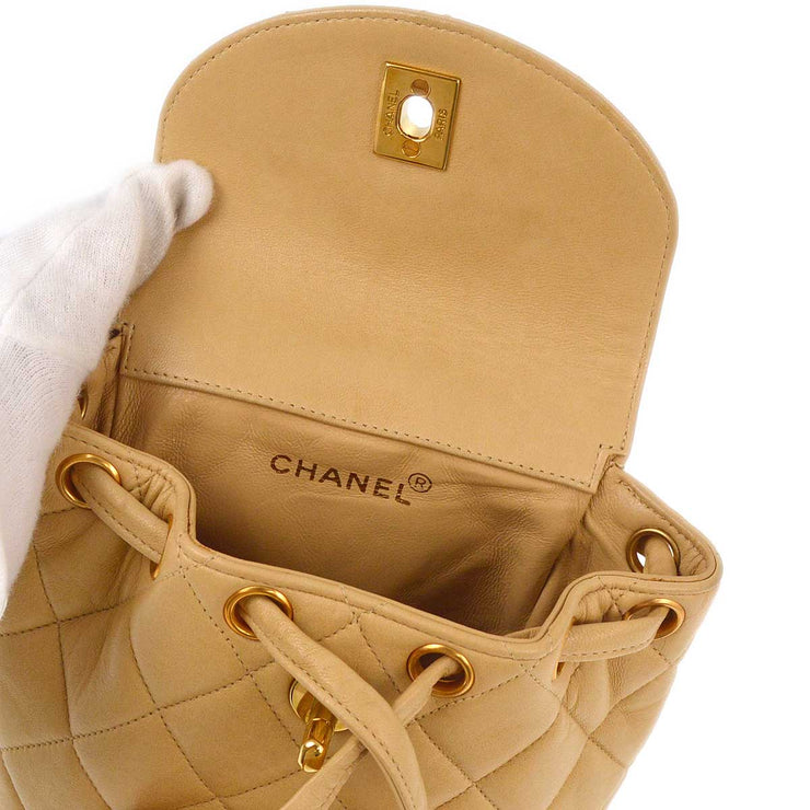 Chanel * 1991-1994 Beige Lambskin Duma Backpack Small