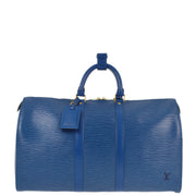 Louis Vuitton * 1994 Blue Epi Keepall 45 Travel Duffle Handbag M42975