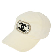 Chanel Cap Hat White #M Small Good