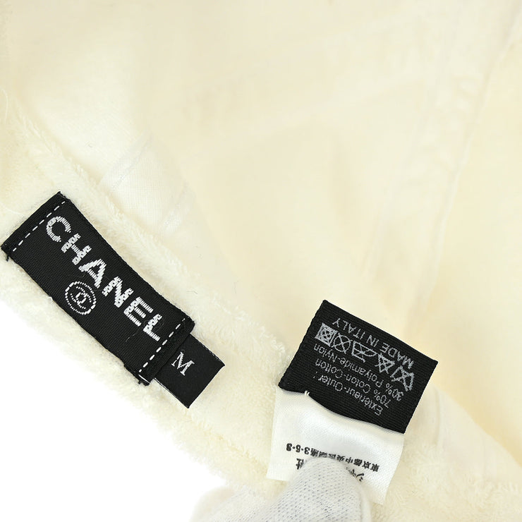 Chanel Cap Hat White #M Small Good