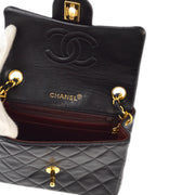 Chanel 1994-1996 Black Lambskin Mini Classic Square Flap Shoulder Bag 17