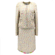 Chanel Setup Suit Jacket Skirt Ivory 04A #40