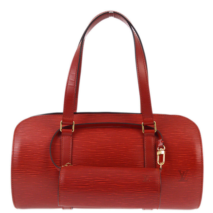 Louis Vuitton 1997 Red Epi Soufflot Handbag M52227