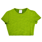 Chanel Cropped T-shirt Top Green 97P #38