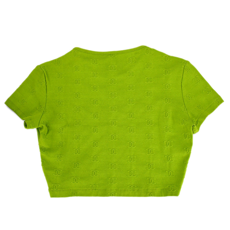 Chanel Cropped T-shirt Top Green 97P #38