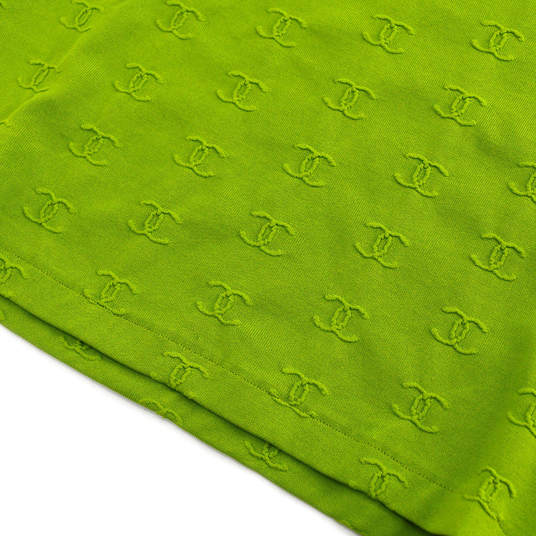 Chanel Cropped T-shirt Top Green 97P #38 – AMORE Vintage Tokyo Chanel Cropped T-shirt Top Green 97P #38 – AMORE Vintage Tokyo