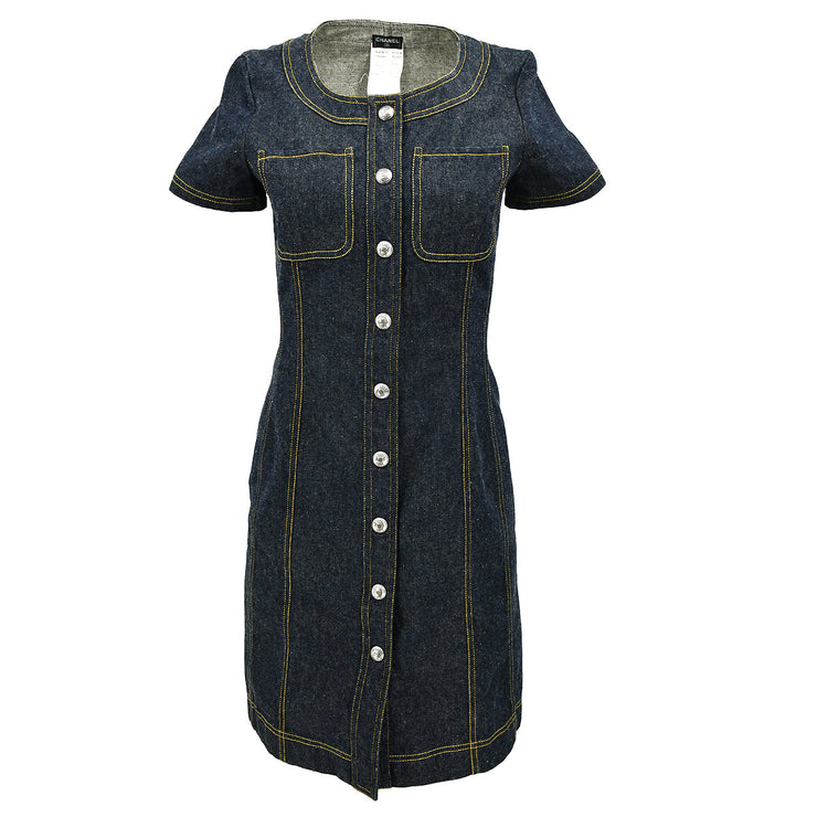 Chanel Denim Dress Indigo E97 #36