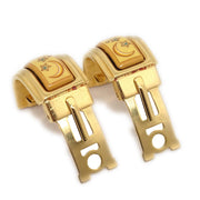 Hermes Gold Enamel Cloisonne Ware Earrings Clip-On