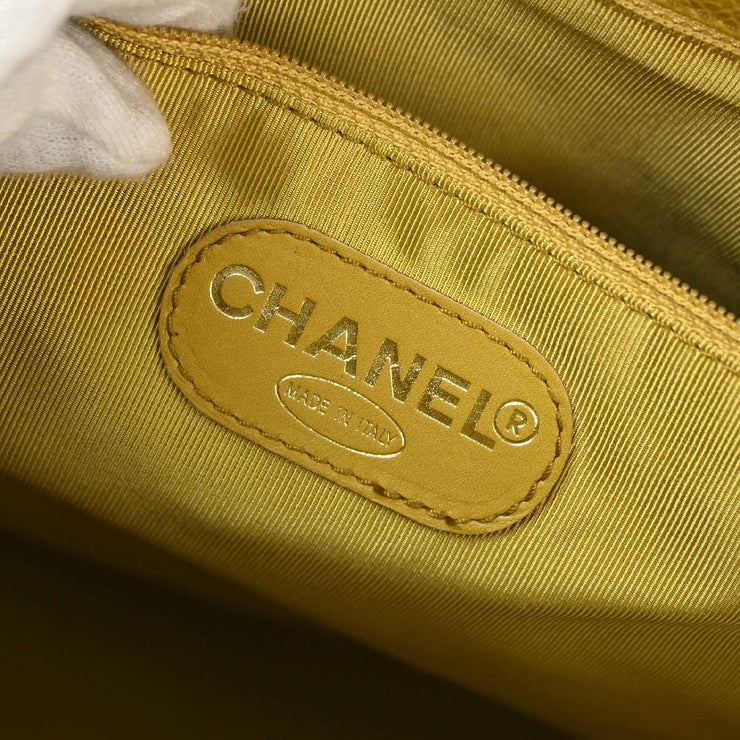 Chanel 1997-1999 Light Green Caviar Chain Shoulder Tote Bag