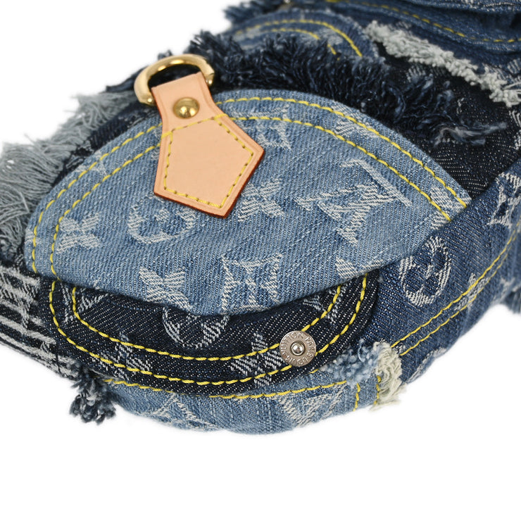 Louis Vuitton 2007 Blue Monogram Denim Patchwork Pouchy Handbag M95382