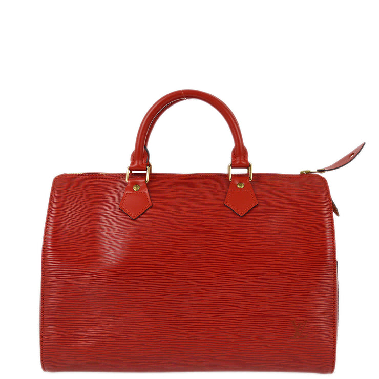 Louis Vuitton 1995 Red Epi Speedy 30 Handbag M43007