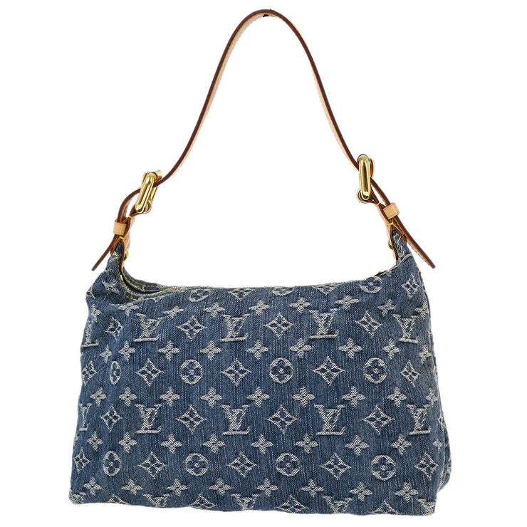 Louis Vuitton 2005 Blue Monogram Denim Baggy PM Shoulder Bag M95049