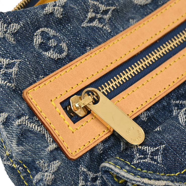 Louis Vuitton 2005 Blue Monogram Denim Baggy PM Shoulder Bag M95049