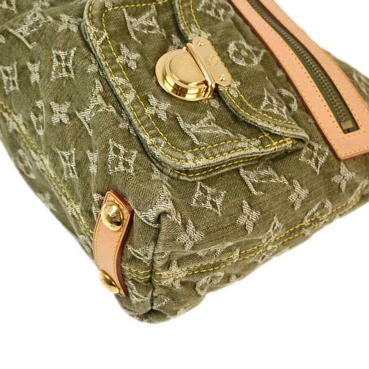 Louis Vuitton 2006 Green Monogram Denim Baggy PM Shoulder Bag M95213