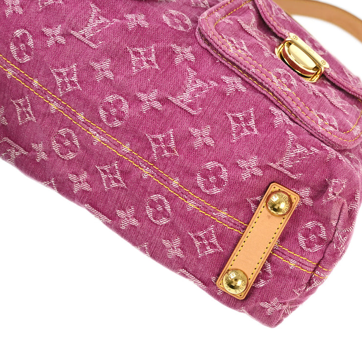 Louis Vuitton 2006 Pink Monogram Denim Baggy GM Shoulder Bag M95210