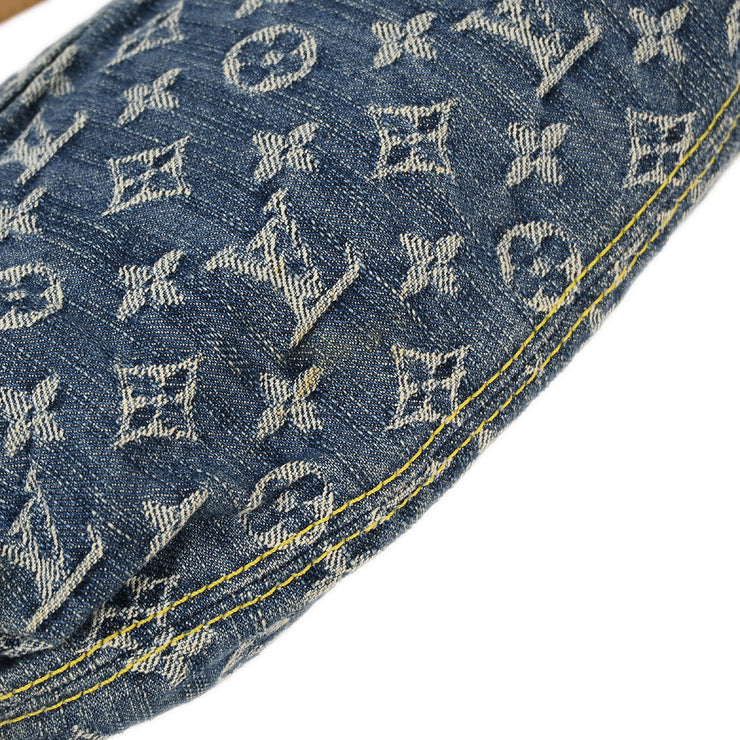 Louis Vuitton 2006 Blue Monogram Denim Mini Pleaty Handbag M95050