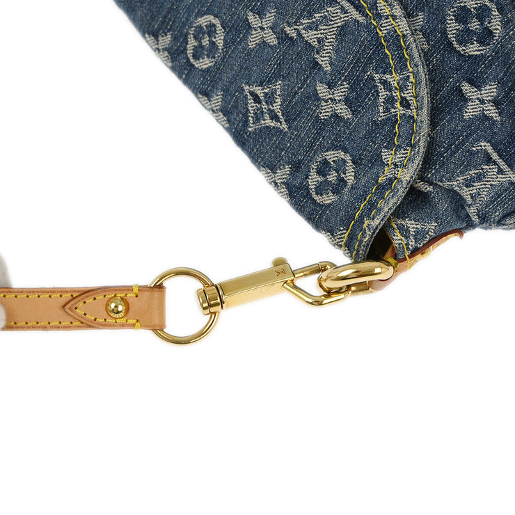 Louis Vuitton 2006 Blue Monogram Denim Mini Pleaty Handbag M95050