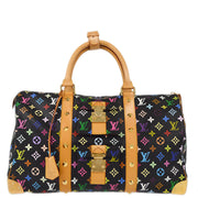 Louis Vuitton 2003 Black Monogram Multicolor Speedy 45 Handbag M92640